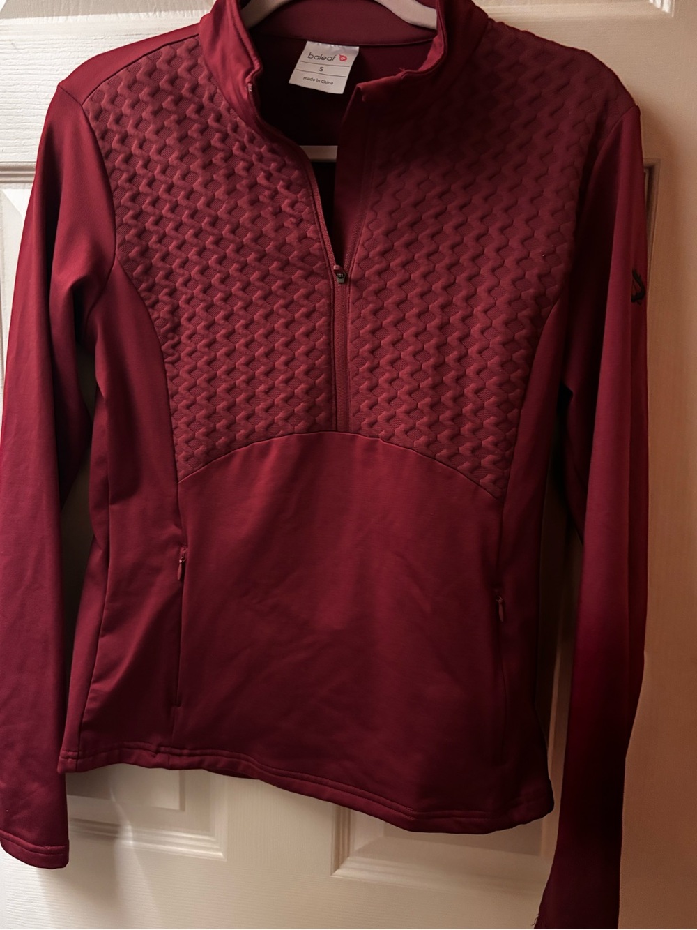 Baleaf Women's Quilted Half-Zip Sweater - Burgundy